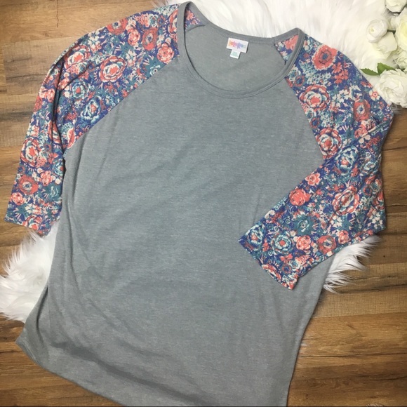 LuLaRoe Tops - LuLaRoe Randy w/ Gray body & Floral Sleeves | 2XL